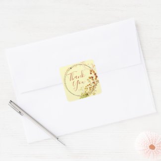 Thank You Pastel Yellow Autumn Floral Wreath