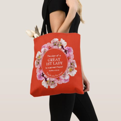  Thank You PASTOR APPRECIATION 1st Lady Floral Tote Bag