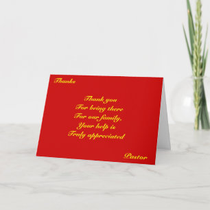 Thank you pastor card