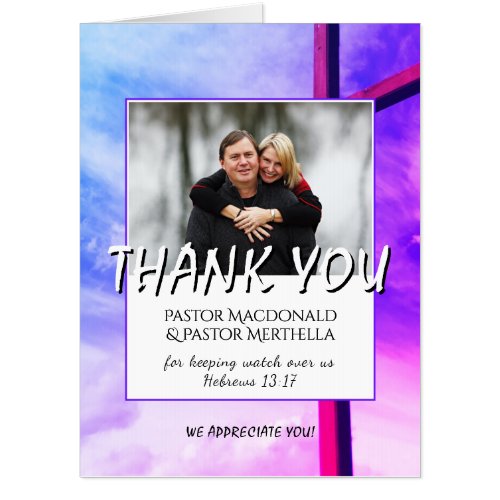 THANK YOU PASTOR Difficult Times Jumbo PHOTO Card