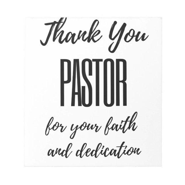 Thank You Pastor For Your Faith bl Notepad (Front)