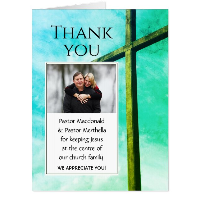 THANK YOU PASTOR Keeping Jesus Centre Jumbo PHOTO Card (Front)