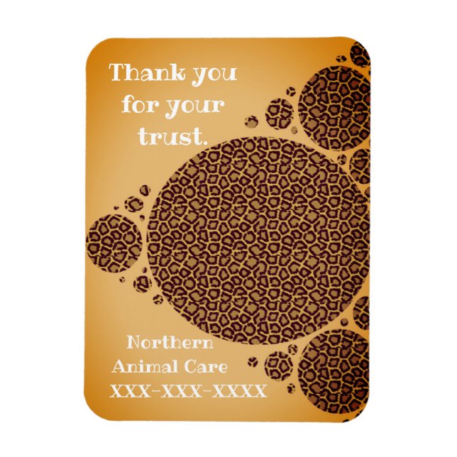 Thank You Patient Wild Cat Pattern Animal Care Magnet (Vertical)