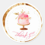 ★ Thank You  Patisserie ,bakery ,cakes &amp; Sweets Classic Round Sticker at Zazzle