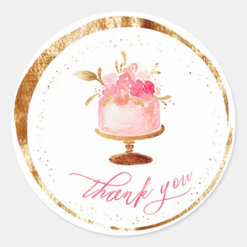  Thank you  Patisserie Bakery Cakes  Sweets Classic Round Sticker