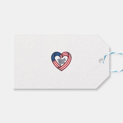 Thank You Patriotic Heart Vintage Vector Design_1 Gift Tags