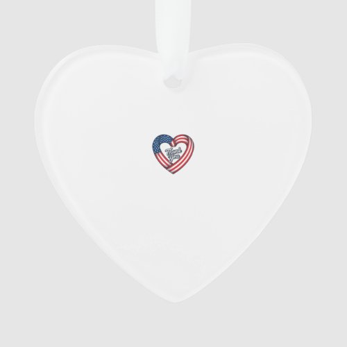Thank You Patriotic Heart Vintage Vector Design_1 Ornament