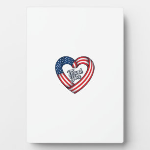 Thank You Patriotic Heart Vintage Vector Design_1 Plaque