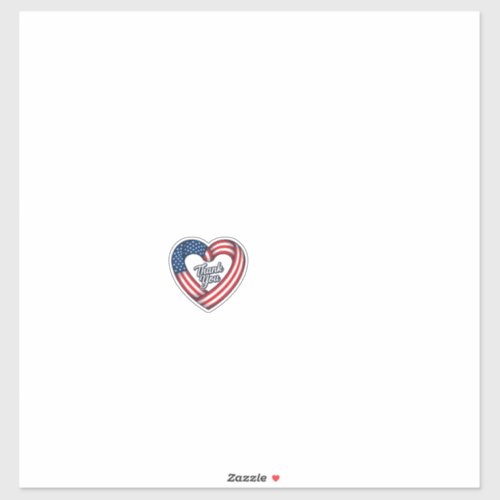 Thank You Patriotic Heart Vintage Vector Design_1 Sticker