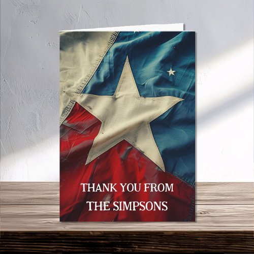 Thank You Patriotic Red White Blue Lone Star  Card