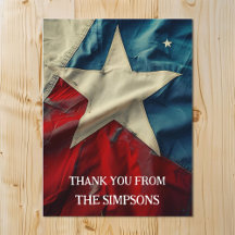 Thank You Patriotic Red White Blue Lone Star 