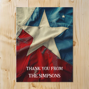 Thank You Patriotic Red White Blue Lone Star Postcard