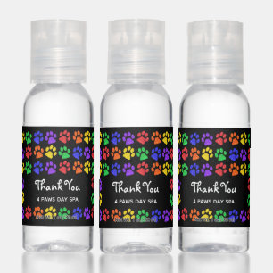 Thank You Paw Prints Glitter Groomer Pet Business Hand Sanitizer