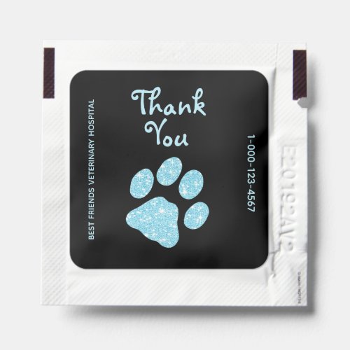Thank You Paws Paw Prints Glitter Dog Pet Business Hand Sanitizer Packet