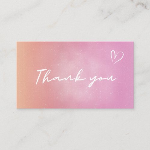 Thank You Peach Pink Dots Ombre Gradient Discount  Business Card