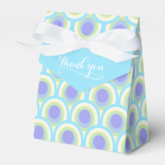 Thank you peacock ovals teal blue purple gift box (Front Side)