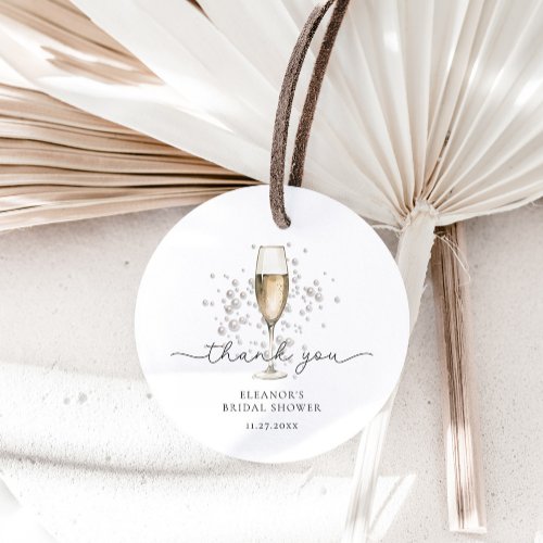 Thank You Pearls  Prosecco Bridal Shower Favor Tags