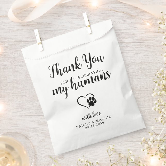 Thank You Personalize Doggie Bag Dog Treat Wedding (Clipped)