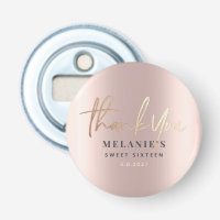 Thank You Personalized 16th Bridal Rose Gold Chic