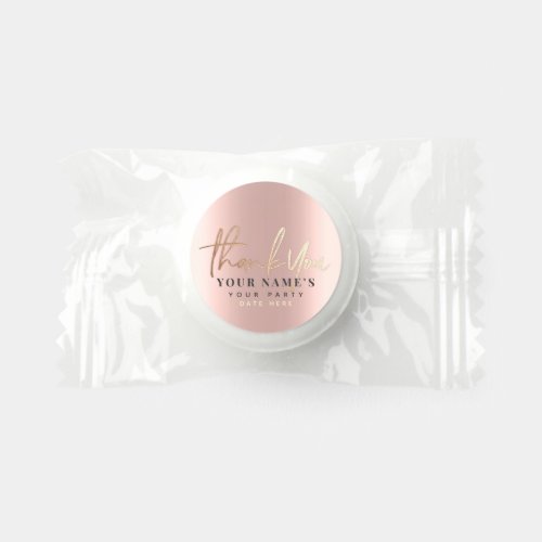 Thank You Personalized 16th Bridal Rose Gold Life Saver Mints