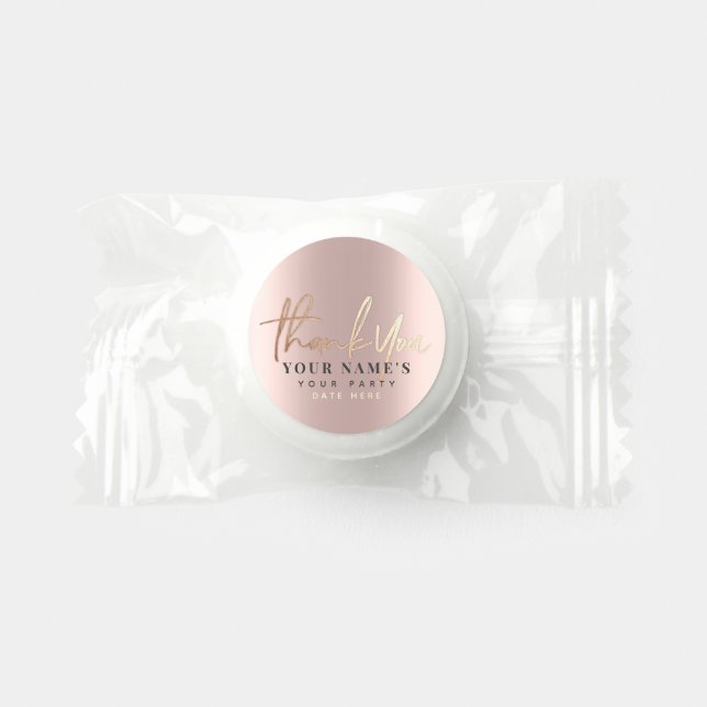 Thank You Personalized 16th Bridal Rose Gold Life Saver® Mints (Front)