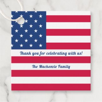 Thank You | Personalized American Flag Favor Tags
