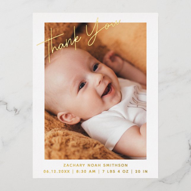     Thank You Personalized Birth Announcement Card (Front)