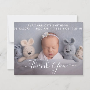     Thank You Personalized Birth Announcement Card