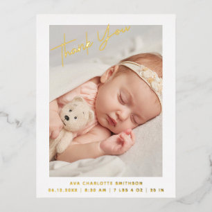 Thank You Personalized Birth Announcement Postcard