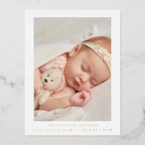 Thank You Personalized Birth Announcement Postcard