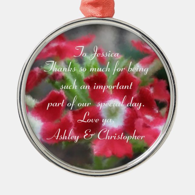Thank You: Personalized Floral Ornament (Front)