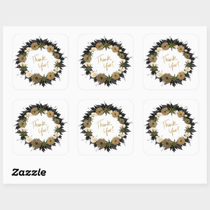 Thank You Personalized Flowers Postage Square Sticker