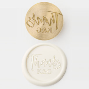Thank you personalized initials simple wedding wax seal stamp