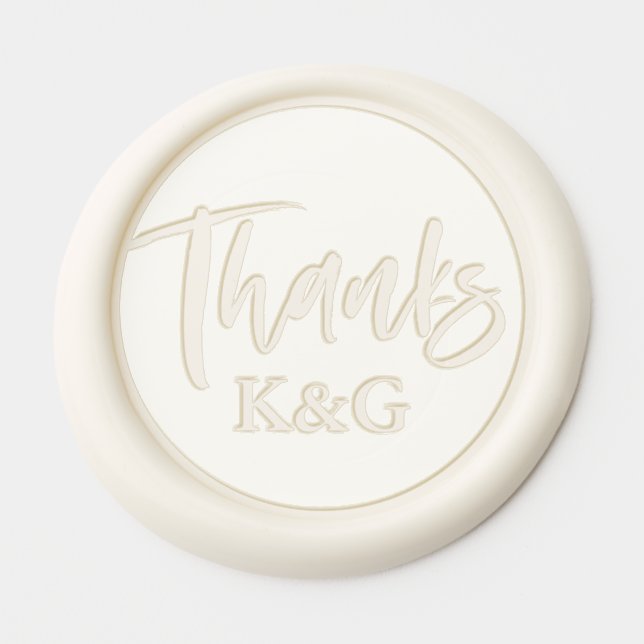 Thank you personalized initials simple wedding wax seal sticker (Front)