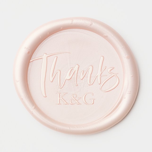 Thank you personalized initials simple wedding wax seal sticker (Front)