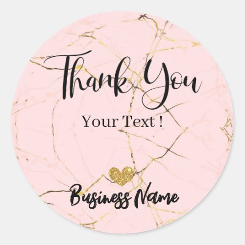 Thank You Personalized Rose Gold  Classic Round Sticker