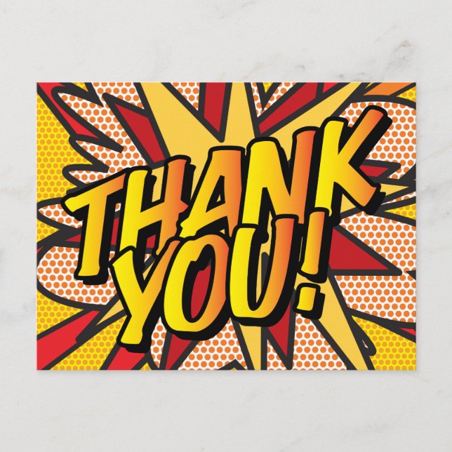 THANK YOU Personalized Speech Bubble Modern Fun Announcement Postcard (Front)