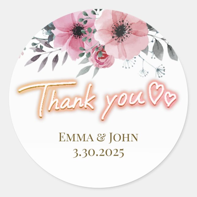 Thank You Personalized Sticker (Front)