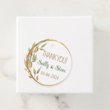 Thank you personalized wedding favor tags