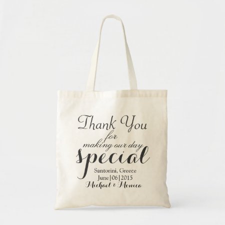 Thank You Personalized Wedding Hotel Gift Tote Bag