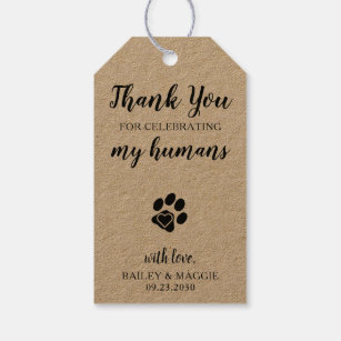 Thank You Pet Biscuit Bar Dog Treat Wedding Favor Gift Tags