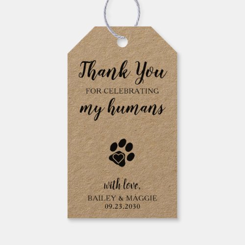 Thank You Pet Biscuit Bar Dog Treat Wedding Favor Gift Tags