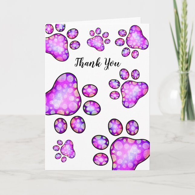 Thank You Pet Paw Dog Sitting Card (Front)