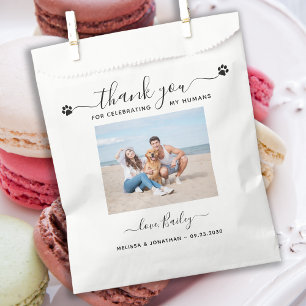 Thank You Pet Photo Dog Treat Wedding Doggie Favor Bag
