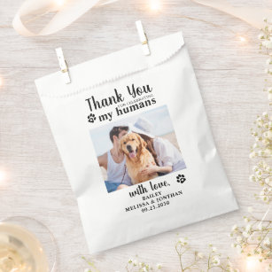 Thank You Pet Photo Doggie Dog Treat Wedding Favor Bag