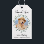 Thank You Pet Photo Eucalyptus Dog Wedding Favor Gift Tags<br><div class="desc">Thank You for celebrating my humans! Add the finishing touch to your wedding with these cute custom photo wedding favor gifts tags . Perfect for your wedding after party and reception, and as wedding favors for your guests. Customize these photo dog wedding favors with your favorite wedding photo, dog of...</div>