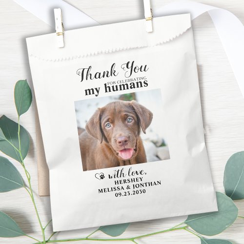 Thank You Pet Photo Wedding Dog Treat Doggie Favor Bag
