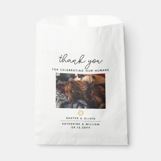 Thank You Pet Photo Wedding  Favor Bag (Front)