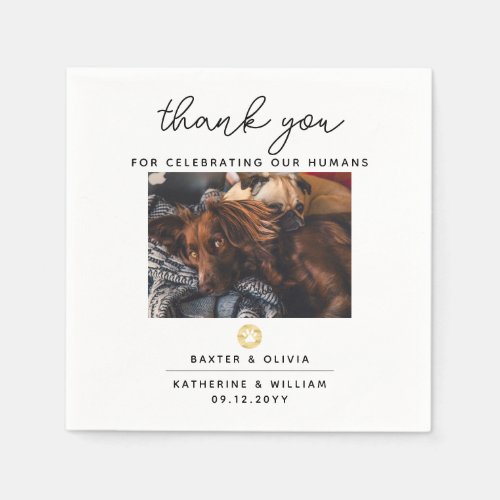 Thank You Pet Photo Wedding Napkin