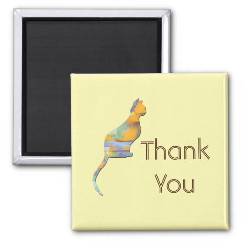 Thank You Pet Sitter Kitty Color Block Sitting Cat Magnet